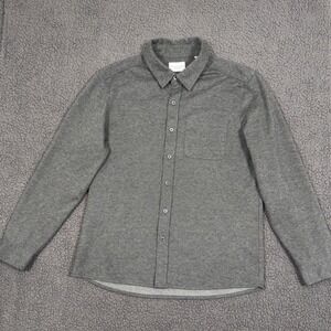 7 Diamonds Shirt Mens Medium Gray Button Down Generation Herringbone Long Sleeve